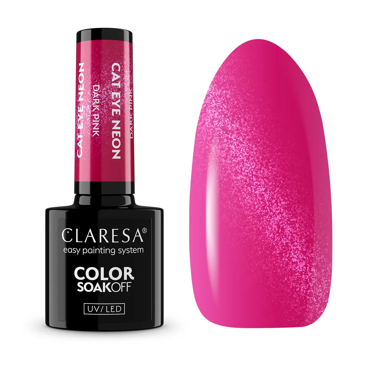 Lakier Hybrydowy Claresa Cat Eye Neon Dark Pink 5g
