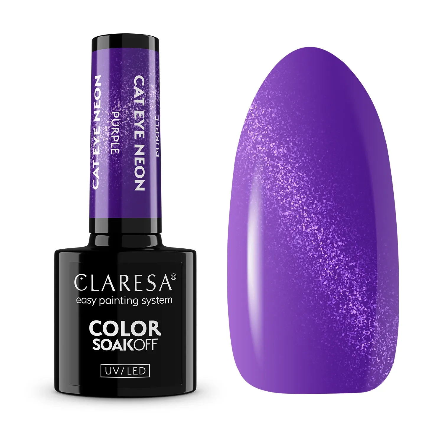 Lakier Hybrydowy Claresa Cat Eye Neon Purple 5g