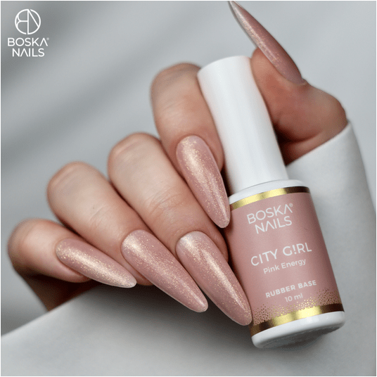 Baza Boska Nails rubber base City Girl PINK ENERGY 10ml -zdjęcie numer 2