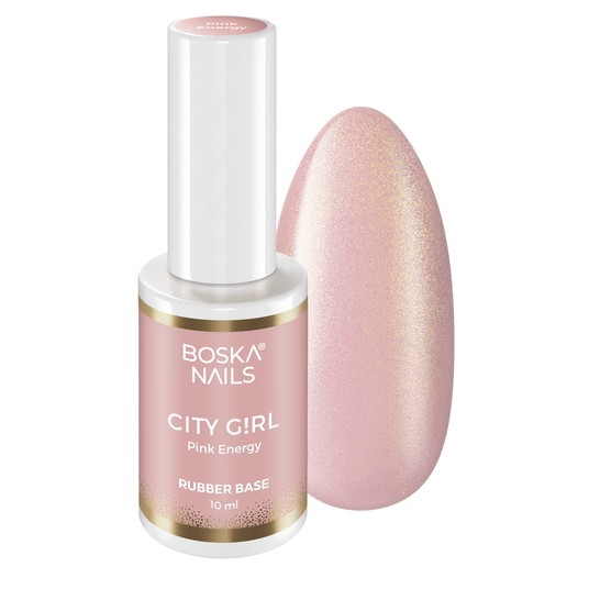 Baza Boska Nails rubber base City Girl PINK ENERGY 10ml -zdjęcie numer 1