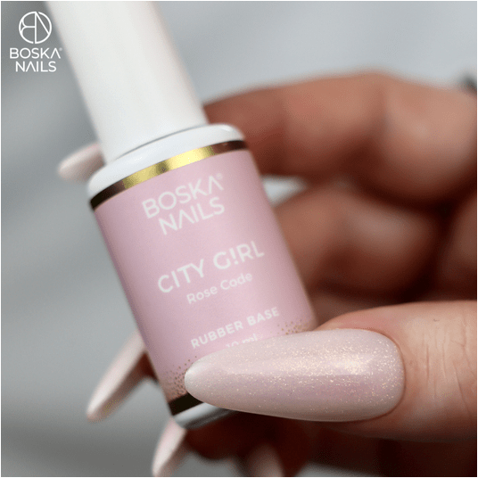 Baza Boska Nails rubber base City Girl ROSE CODE 10ml -zdjęcie numer 3