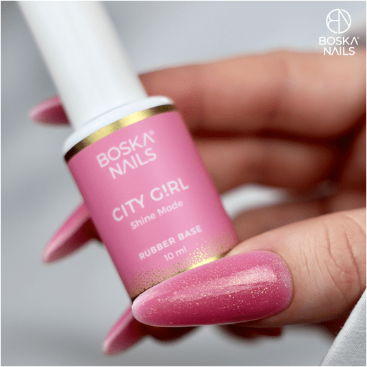 Baza Boska Nails rubber base City Girl SHINE MODE 10ml -zdjęcie numer 3