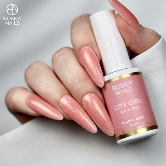 Baza Boska Nails rubber base City Girl WARM GLOW 10ml -zdjęcie numer 2