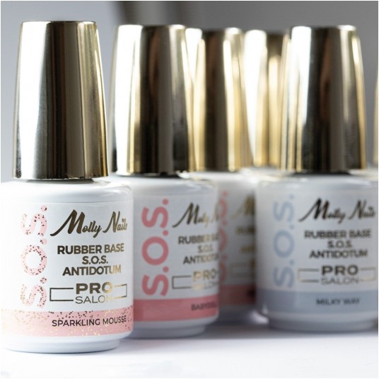 Baza Molly Nails Rubber Base S.O.S. Antidotum Pro Salon cotton candy 15g -zdjęcie numer 6