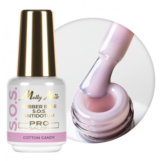 Baza Molly Nails Rubber Base S.O.S. Antidotum Pro Salon cotton candy 15g -zdjęcie numer 1