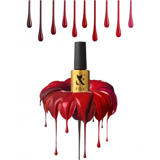 Lakier Hybrydowy F.O.X Lipstick Collection 008 Lost Cherry 7ml -zdjęcie numer 4