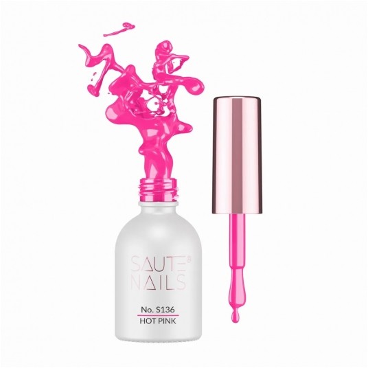 Lakier Hybrydowy Saute Nails S136 Hot Pink 8ml -zdjęcie numer 1