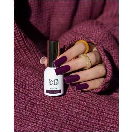 Lakier Hybrydowy Saute Nails S325 Noir Berry 8ml -zdjęcie numer 3