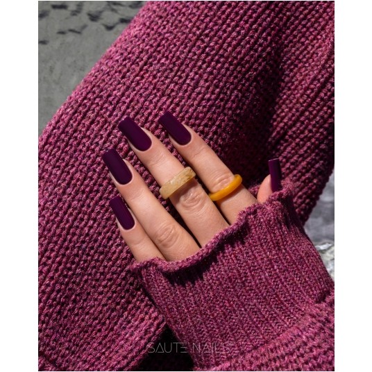 Lakier Hybrydowy Saute Nails S325 Noir Berry 8ml -zdjęcie numer 4