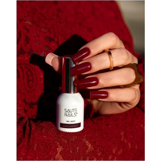 Lakier Hybrydowy Saute Nails S327 Deep Cherry 8ml -zdjęcie numer 3