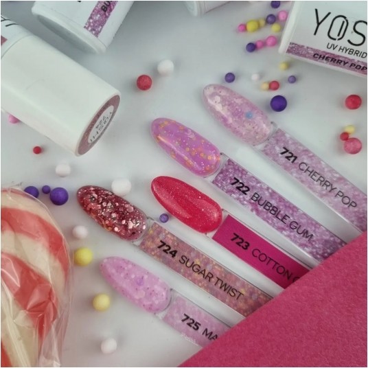 Lakier Hybrydowy YOSHI UV 721 Cherry Pop 6ml -zdjęcie numer 3
