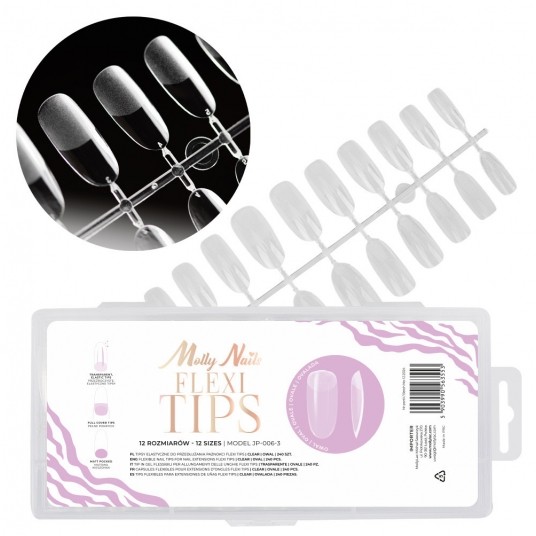Molly Nails Flexi Tips oval JP-006-3 12 rozmiarów 240szt -zdjęcie numer 1