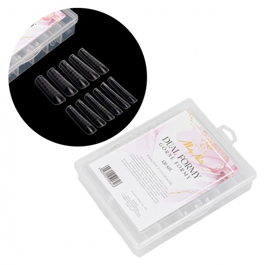 Molly Nails Górne formy dual do budowy z podziałką kwadrat 11 rozmiarów 120szt -zdjęcie numer 1