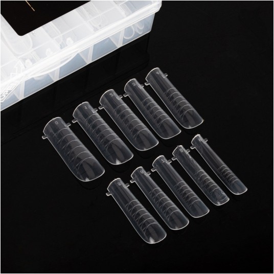 Molly Nails Górne formy dual tunelowe do budowy XL Kwadrat z podziałką YQ-4 120szt -zdjęcie numer 2