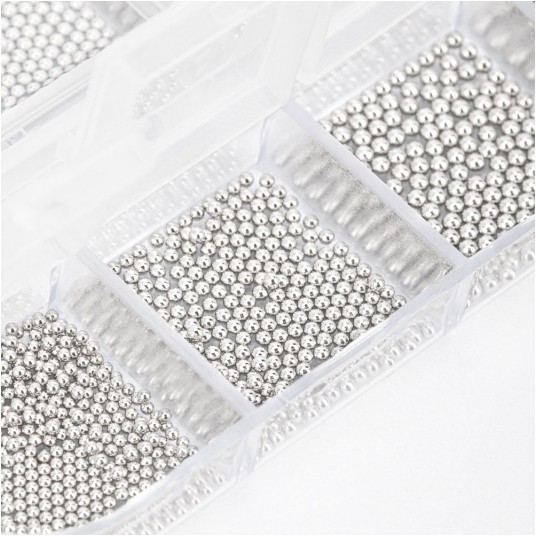 Molly Nails kasetka z ozdobami srebrny silver 1000szt -zdjęcie numer 4
