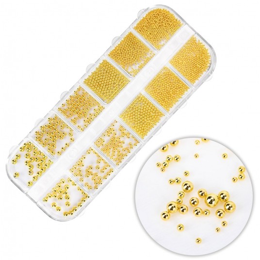 Molly Nails kasetka z ozdobami złoty gold 1000szt -zdjęcie numer 1
