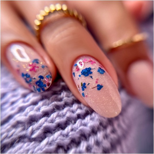 MollyLac ozdoba suszone kwiatki do zdobień paznokci Peach Pink 5szt -zdjęcie numer 5