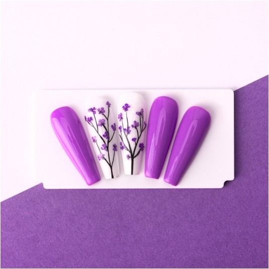 MollyLac ozdoba suszone kwiatki do zdobień paznokci Purple 5szt -zdjęcie numer 5