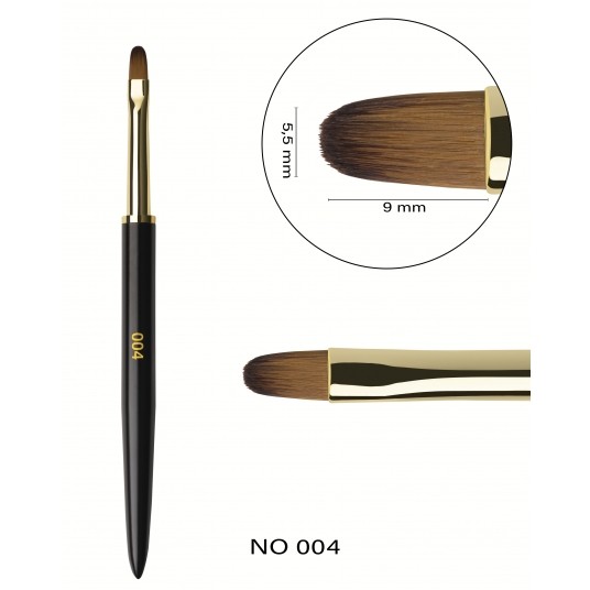 Pędzelek F.O.X Nail Art Brush 004 "Round" Owal płaski / flat oval -zdjęcie numer 1