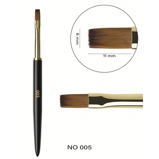 Pędzelek F.O.X Nail Art Brush 005 "Flat" Kwadrat płaski / flat square -zdjęcie numer 1