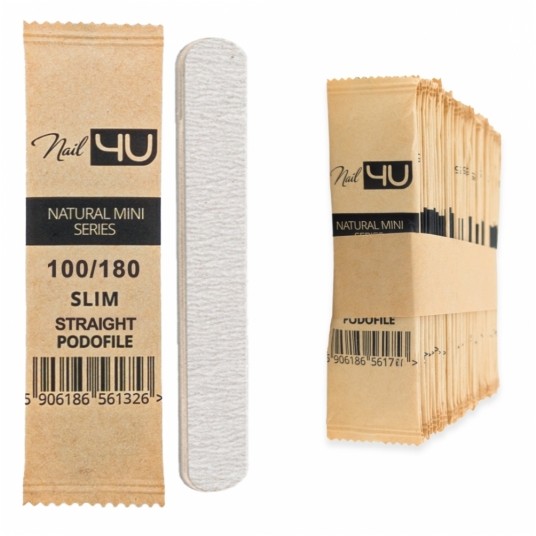 Pilnik Nail4u podofile slim mini prosty bezpieczny pakiet 100/180 -zdjęcie numer 1