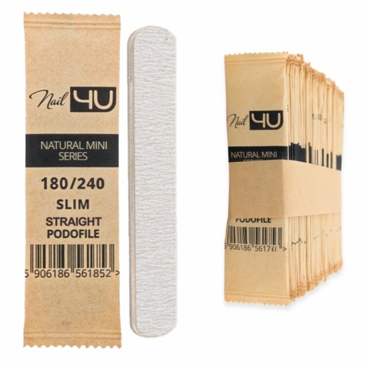 Pilnik Nail4u podofile slim mini prosty bezpieczny pakiet 180/240 -zdjęcie numer 1