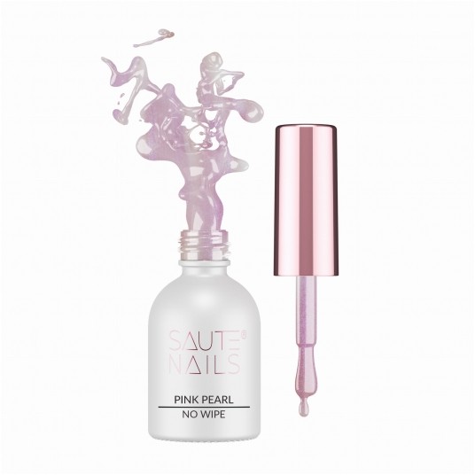 Saute Nails Pink Pearl Top No Wipe 8ml -zdjęcie numer 1