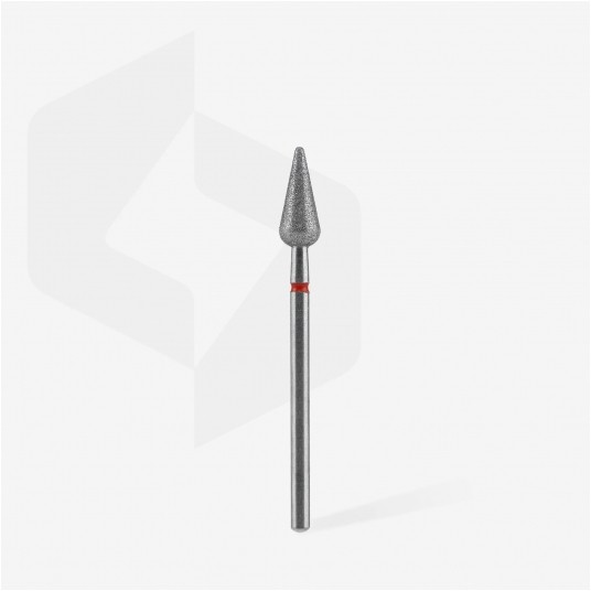 STALEKS Frez diamentowy czerwony gruszka ostra 5mm / 12mm -zdjęcie numer 2
