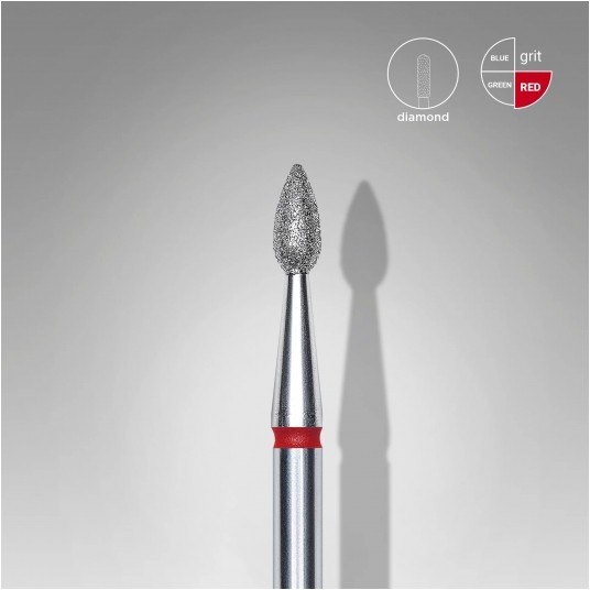 STALEKS Frez diamentowy czerwony kropla 2,3mm / 5mm -zdjęcie numer 1
