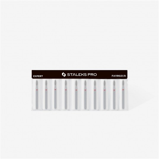 STALEKS Frez diamentowy czerwony płomień ostry 2,1mm / 8mm -zdjęcie numer 3