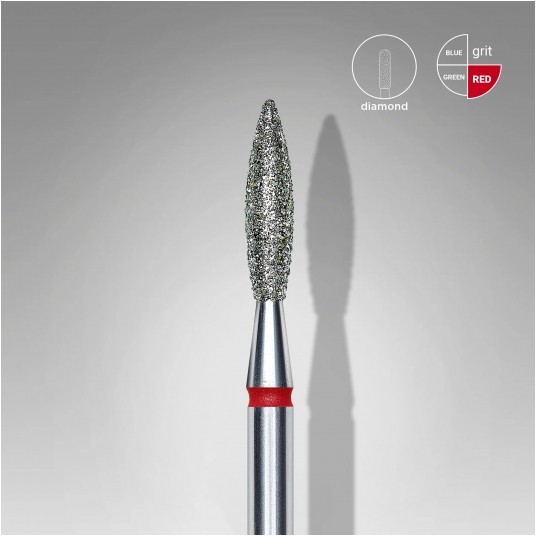 STALEKS Frez diamentowy czerwony płomyk 2,3mm / 10mm -zdjęcie numer 1