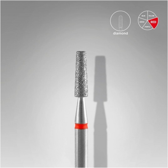 STALEKS Frez diamentowy czerwony ścięty stożek 2,5mm / 8mm -zdjęcie numer 1