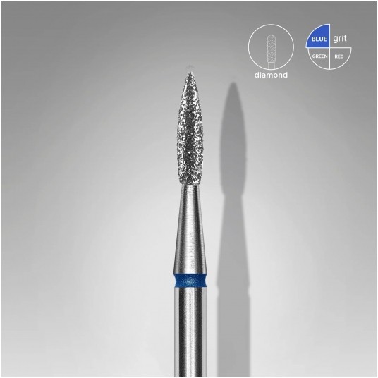 STALEKS Frez diamentowy niebieski płomień ostry 1,8mm / 8mm -zdjęcie numer 1
