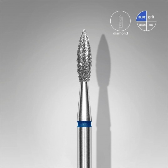 STALEKS Frez diamentowy niebieski płomień ostry 2,3mm / 8mm -zdjęcie numer 1