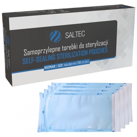 Torebki do sterylizacji SALTEC 140x260mm 200szt -zdjęcie numer 1