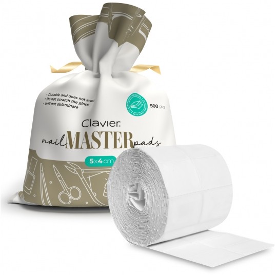 Waciki bezpyłowe Clavier nail Master Pads 1000szt - 2 rolki po 500szt -zdjęcie numer 1