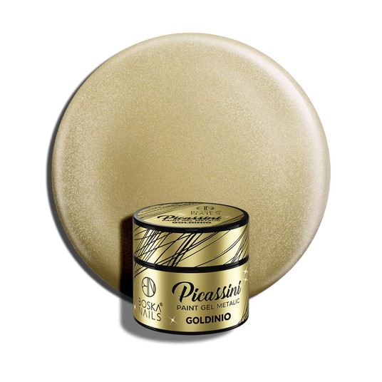 Żel do zdobień Metalic Boska Nails Picassini Goldinio 5ml -zdjęcie numer 1