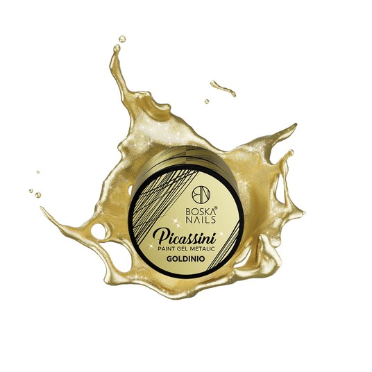 Żel do zdobień Metalic Boska Nails Picassini Goldinio 5ml -zdjęcie numer 2