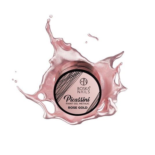 Żel do zdobień Metalic Boska Nails Picassini Rose Gold 5ml -zdjęcie numer 2