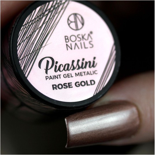 Żel do zdobień Metalic Boska Nails Picassini Rose Gold 5ml -zdjęcie numer 3