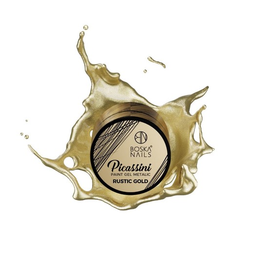 Żel do zdobień Metalic Boska Nails Picassini Rustic Gold 5ml -zdjęcie numer 2