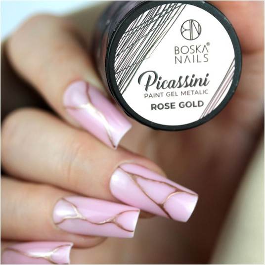 Żel do zdobień Metalic Boska Nails Picassini Rustic Gold 5ml -zdjęcie numer 3