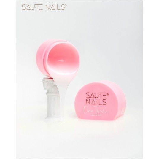Żel Saute Nails One Touch Gel Milky White 50g -zdjęcie numer 3