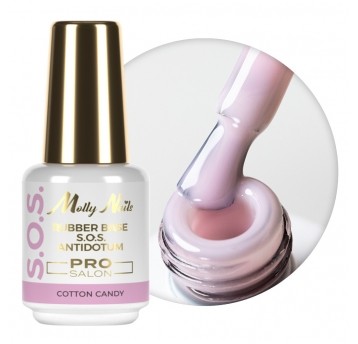 Baza Molly Nails Rubber Base S.O.S. Antidotum Pro Salon cotton candy 15g