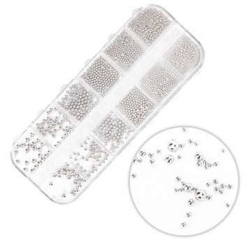 Molly Nails kasetka z ozdobami srebrny silver 1000szt
