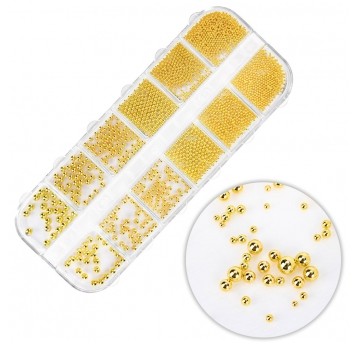 Molly Nails kasetka z ozdobami złoty gold 1000szt