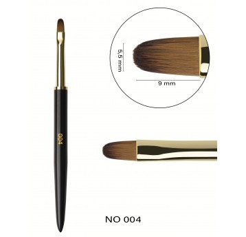 Pędzelek F.O.X Nail Art Brush 004 "Round" Owal płaski / flat oval