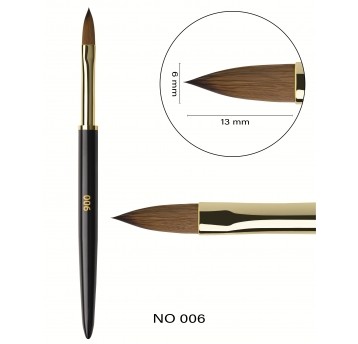 Pędzelek F.O.X Nail Art Brush 006 "Round" Owal duży akrylożelowy / large oval for acrylgel