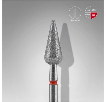 STALEKS Frez diamentowy czerwony gruszka ostra 5mm / 12mm