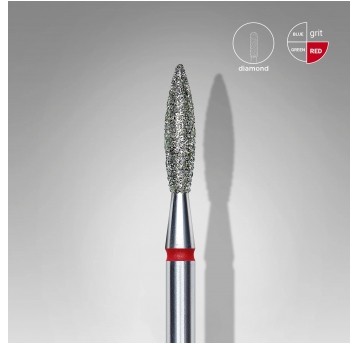 STALEKS Frez diamentowy czerwony płomyk 2,3mm / 10mm